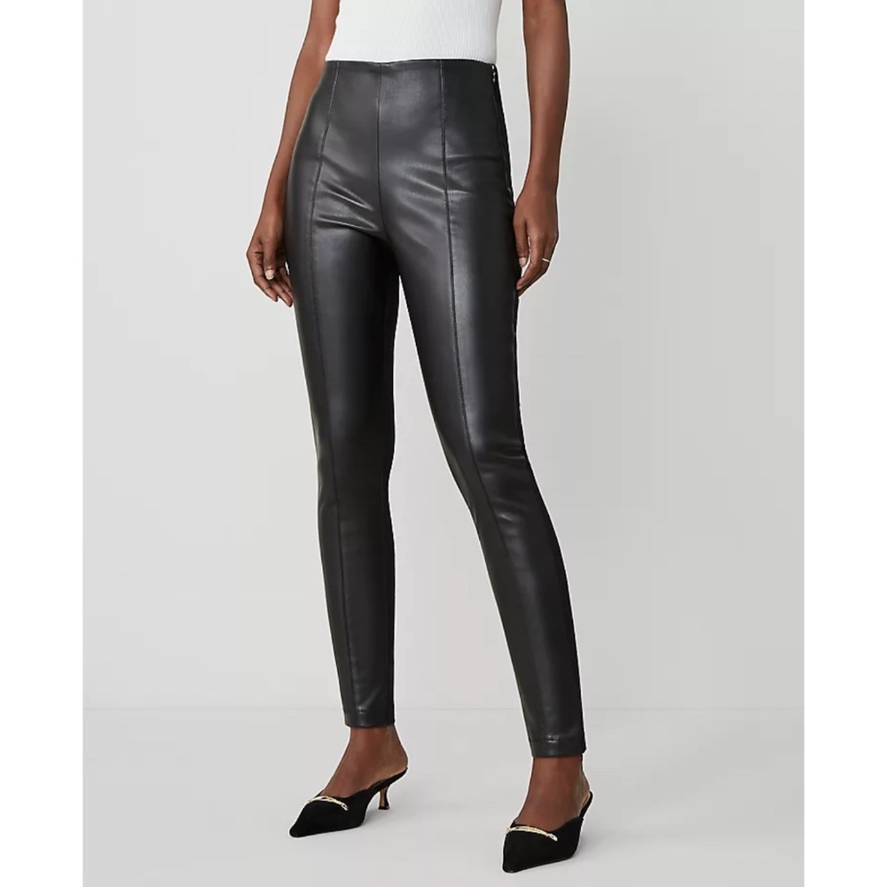 Ann Taylor Seamed Faux Leather Leggings - Picture 8 of 8